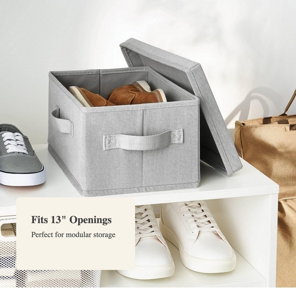 Gray Storage Box with Handles - Picture 2 of 5